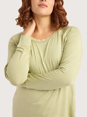 NWT Boody Bamboo Viscose Goodnight Raglan Sleep Top Crew Neck Sage